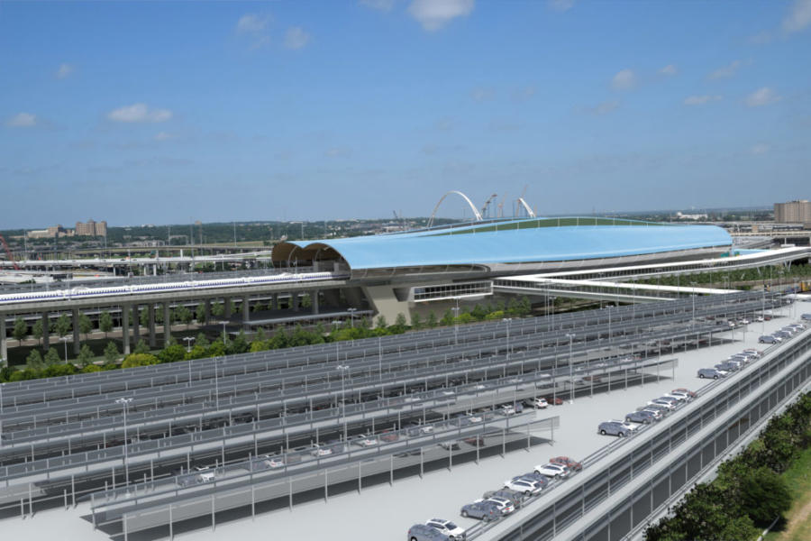 Texas high-speed train unveils passenger station in Dallas