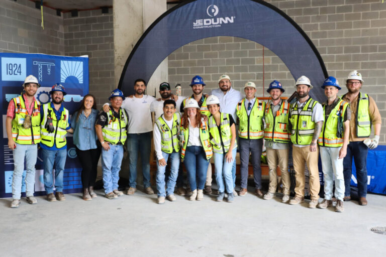 JE Dunn Construction, LV Collective Celebrate Paseo Topping Out in Downtown Austin