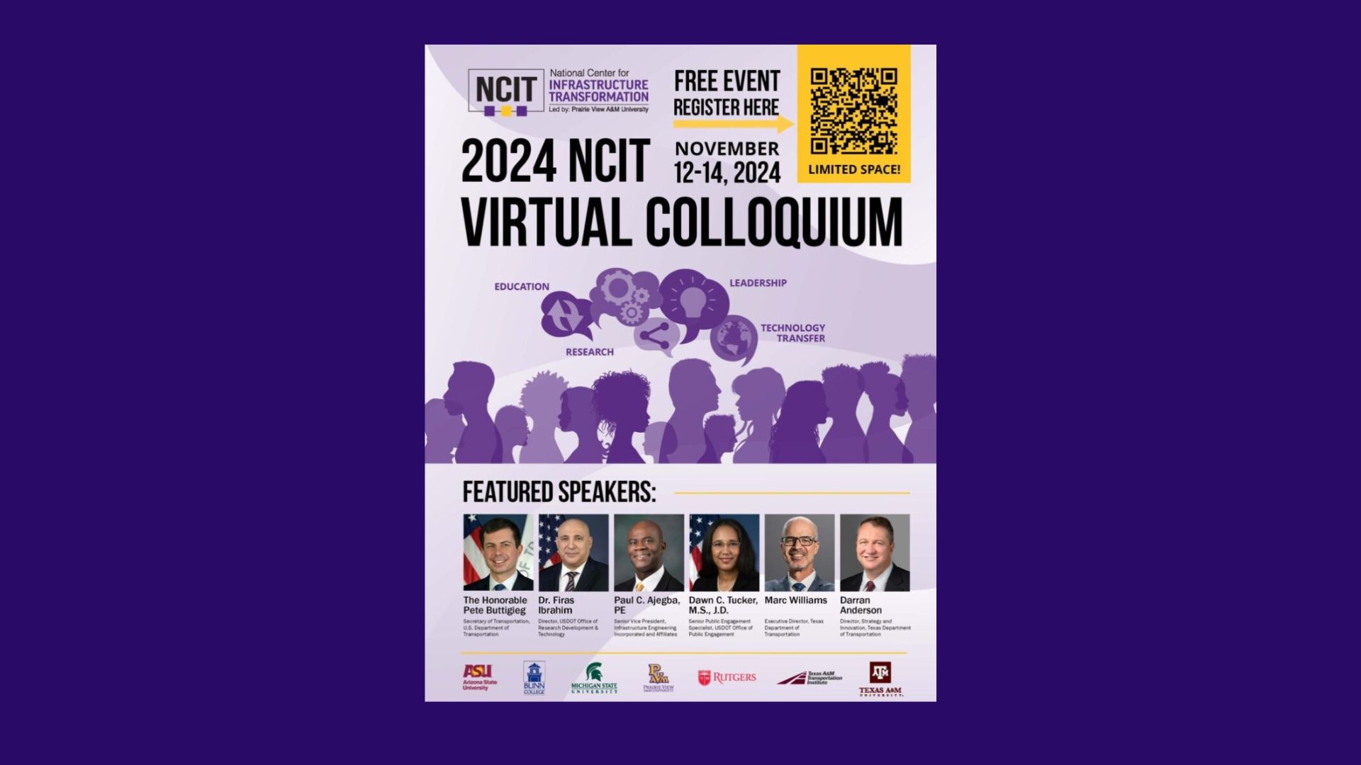 PVAMU to Host Virtual National Center for Infrastructure Transformation (NCIT) Colloquium