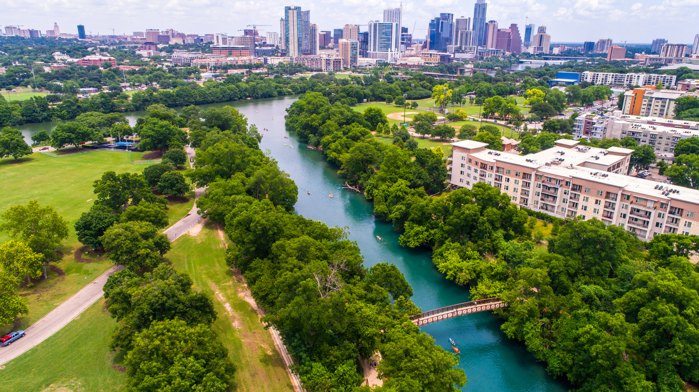 Austin Texas Paradise View Barton Springs Creek Bridge Texas Hill Country Capital City