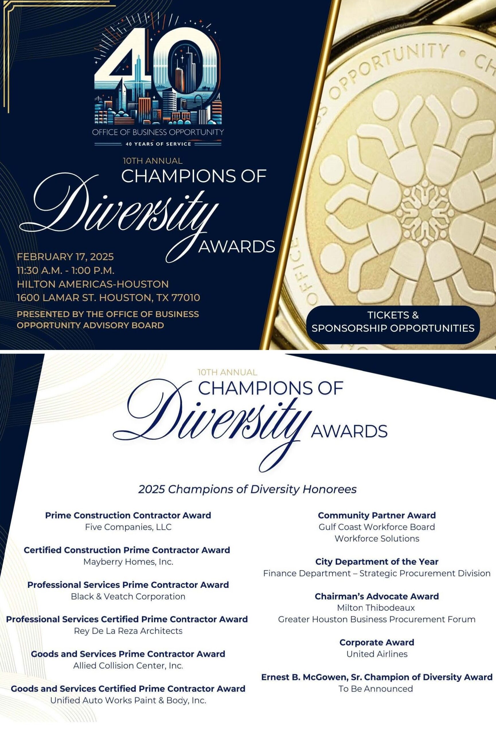 Houston, TX - 10th Annual Champions of Diversity Awards