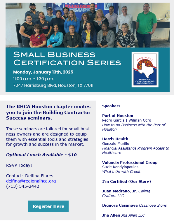 RHCA Houston Small Business Certification Series