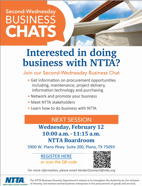 NTTA Second-Wednesday Business Chats