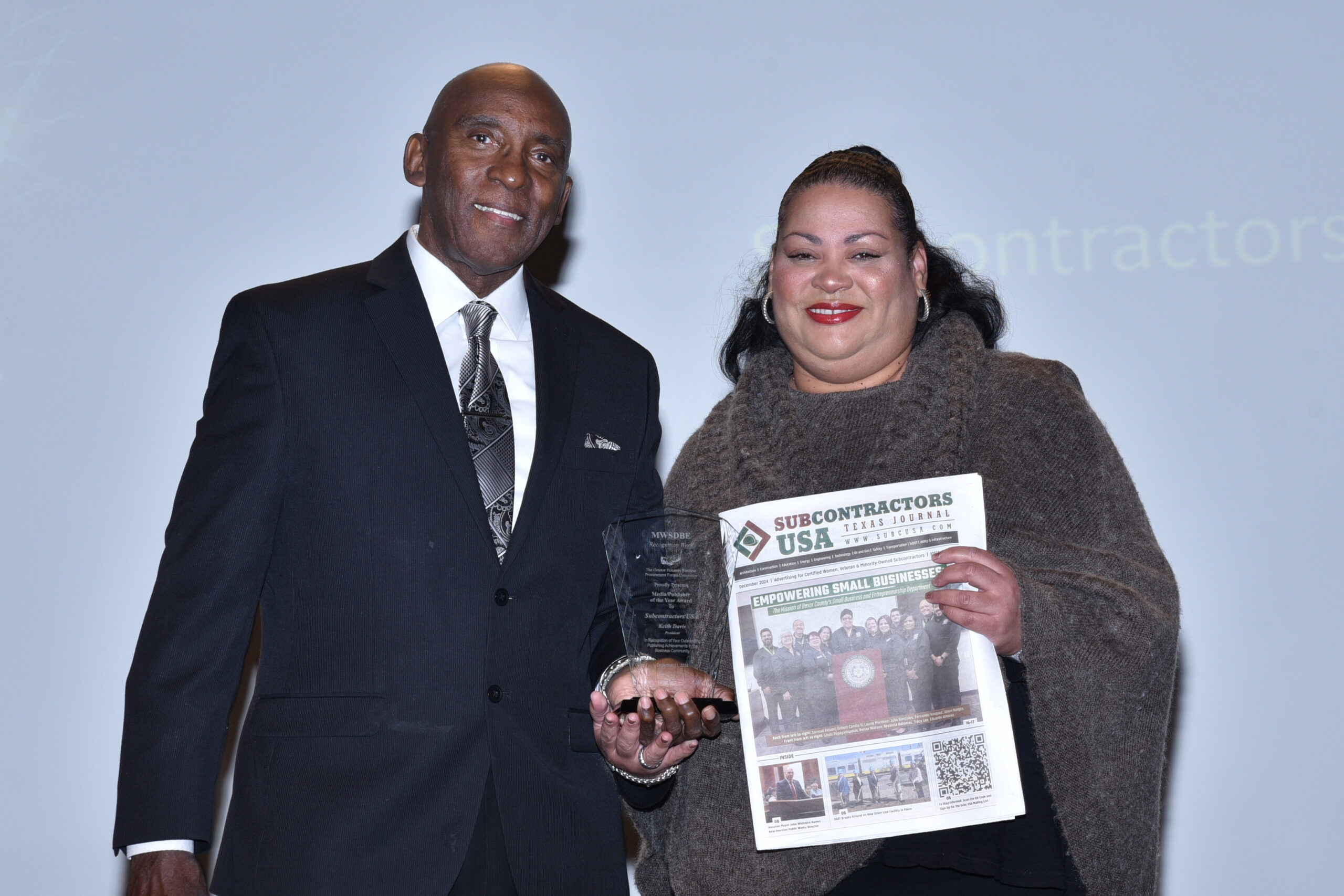 Subcontractors USA-TEXAS Receives Media/Publisher of the Year Award from Greater Houston Business Procurement Forum