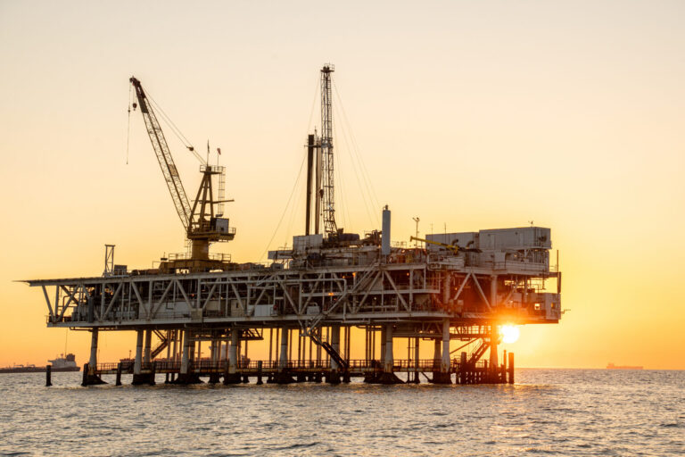 Offshore oil rig in Gulf of America