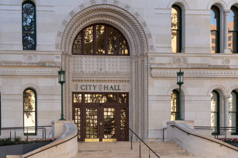 The entrance to San Antonio city hall.
