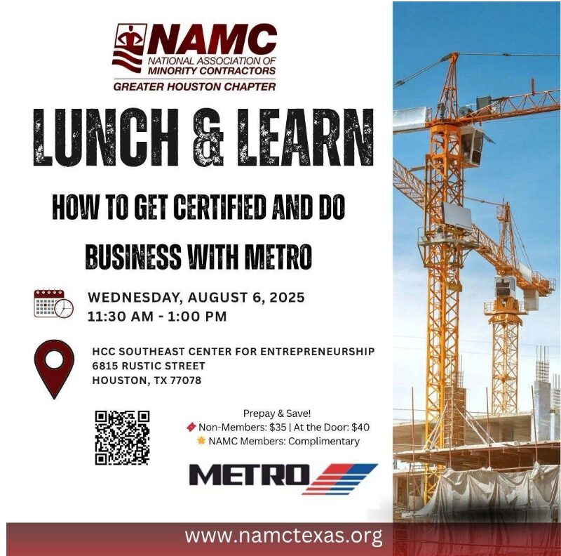 NAMC Lunch & Learn How to Get Certified and Do Business with METRO