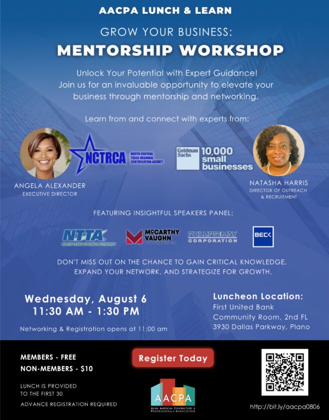 AACPA Lunch and Learn - Grown Your Business: Mentorship Workshop