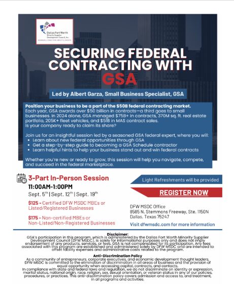 DFW MSDC - Securing Federal Contracting with GSA