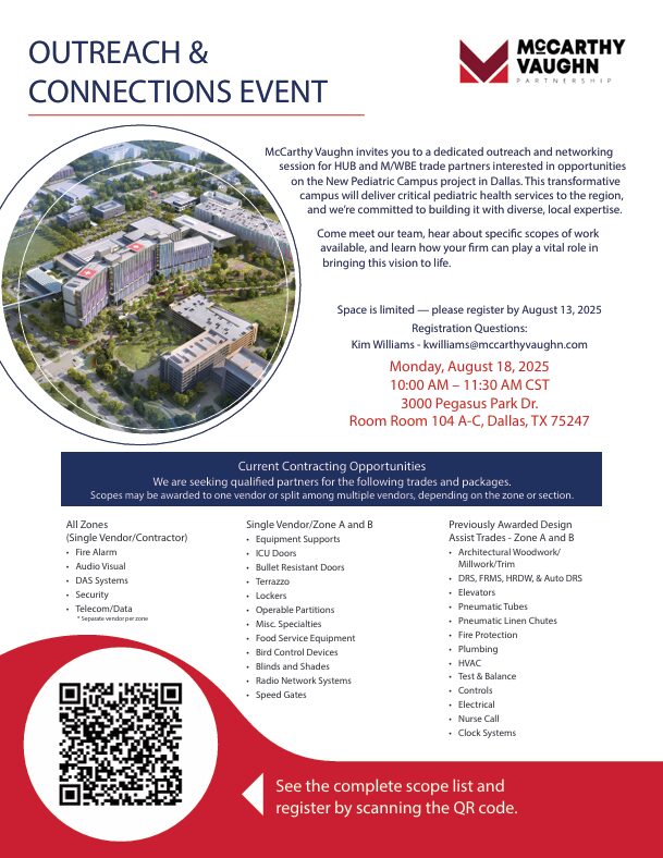 Dallas, TX - McCarthy Vaughn Partnership - Outreach & Connections Event 1 McCarthy Vaughn Partnership - Outreach & Connections Event