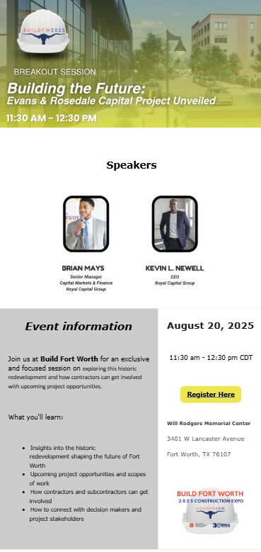 RHCA - Building the Future: Evans & Rosedale Capital Project Unveiled