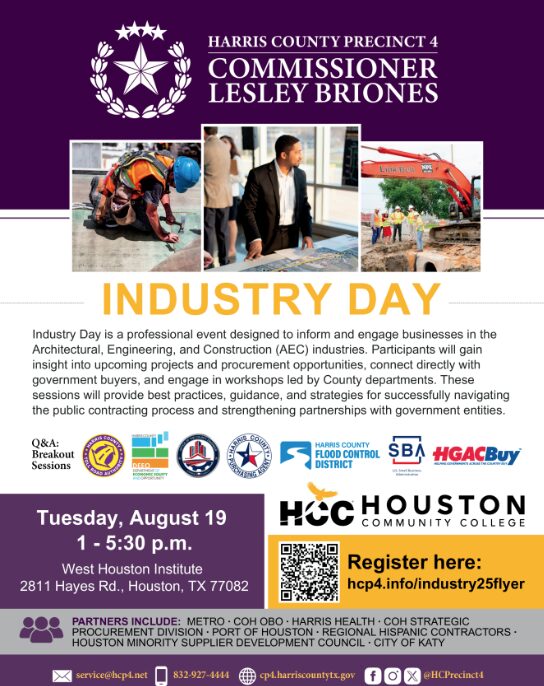 Invitation to attend Harris County Precinct 4 Industry Day