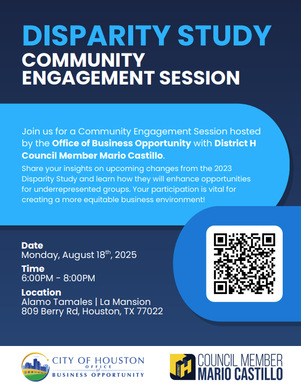 Houston, TX - City of Houston Office of OBO - Disparity Study Community Engagement Session 1 City of Houston OBO - Disparity Study Community Engagement Session