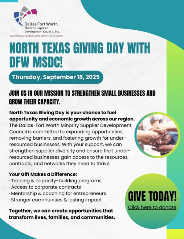 Dallas, TX - North Texas Giving Day with DFW MSDC 1 DFW MSDC North Texas Giving Day