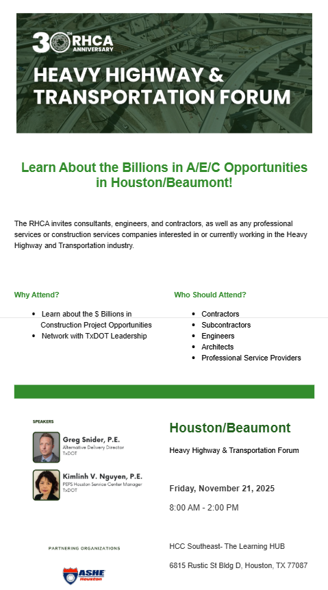 RHCA Heavy Highway & Transportation Forum