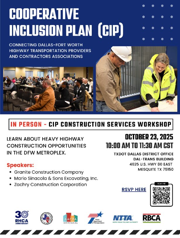 Mesquite, TX - NTTA Cooperative Inclusion Plan Construction Services Workshop 1 NTTA - CIP Construction Services Workshop