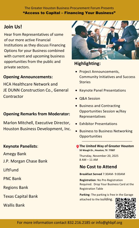 GHBPF Access to Capital Financing Your Business