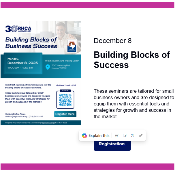 RHCA Building Blocks of Success