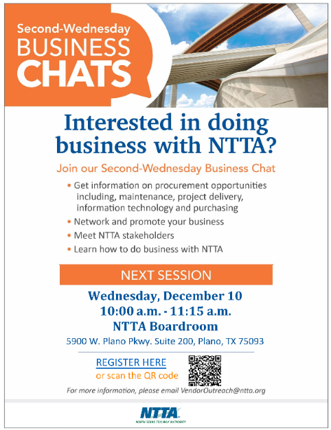 NTTA Second-Wednesday Business Chats