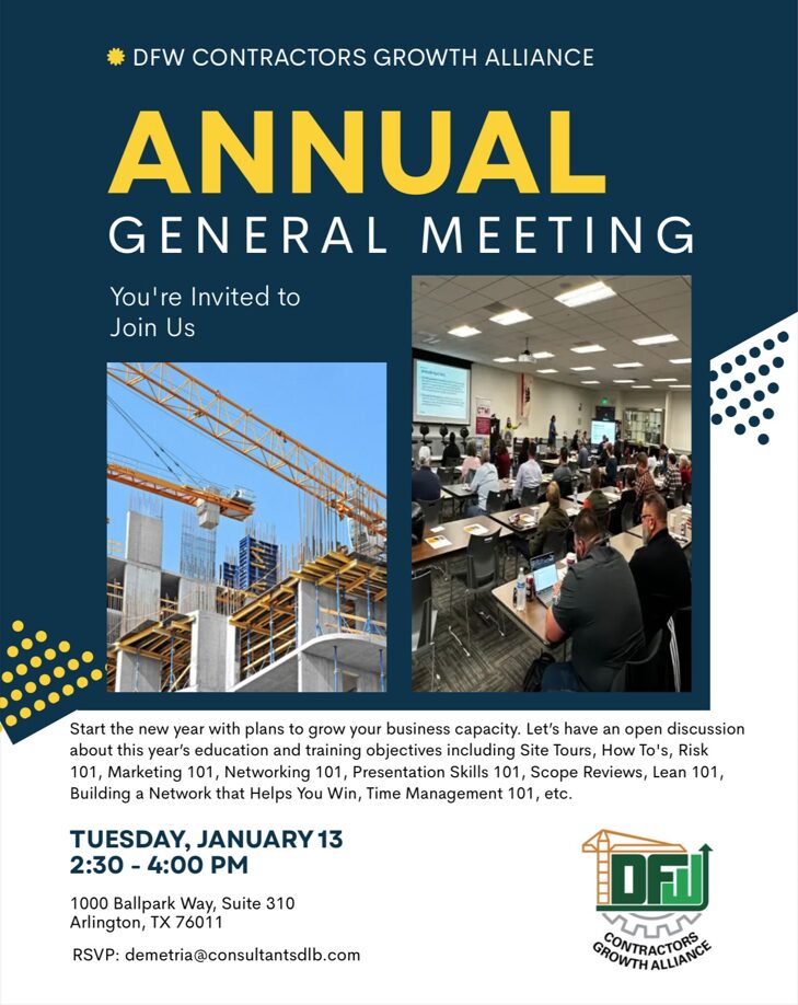 DFW Contractors Growth Alliance Annual General Meeting