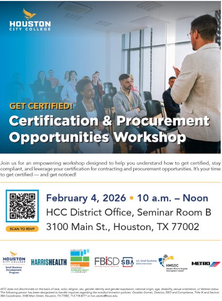 Houston City College Certification & Procurement Opportunities Workshop
