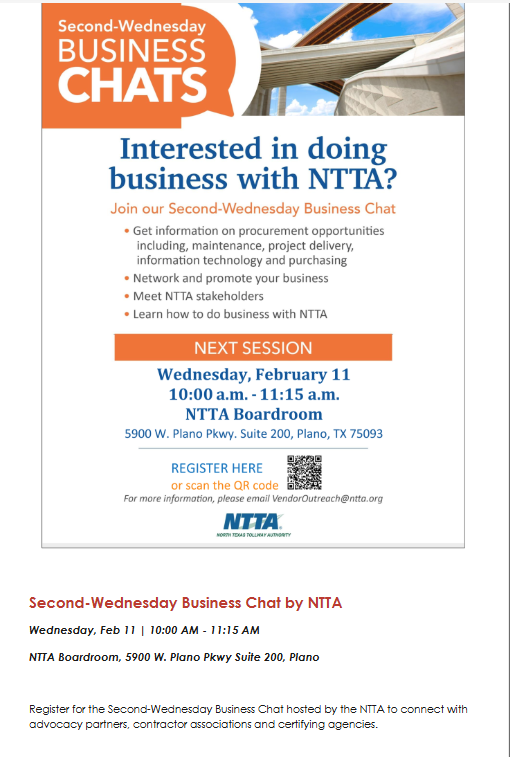 NTTA Second Wednesday Business Chats