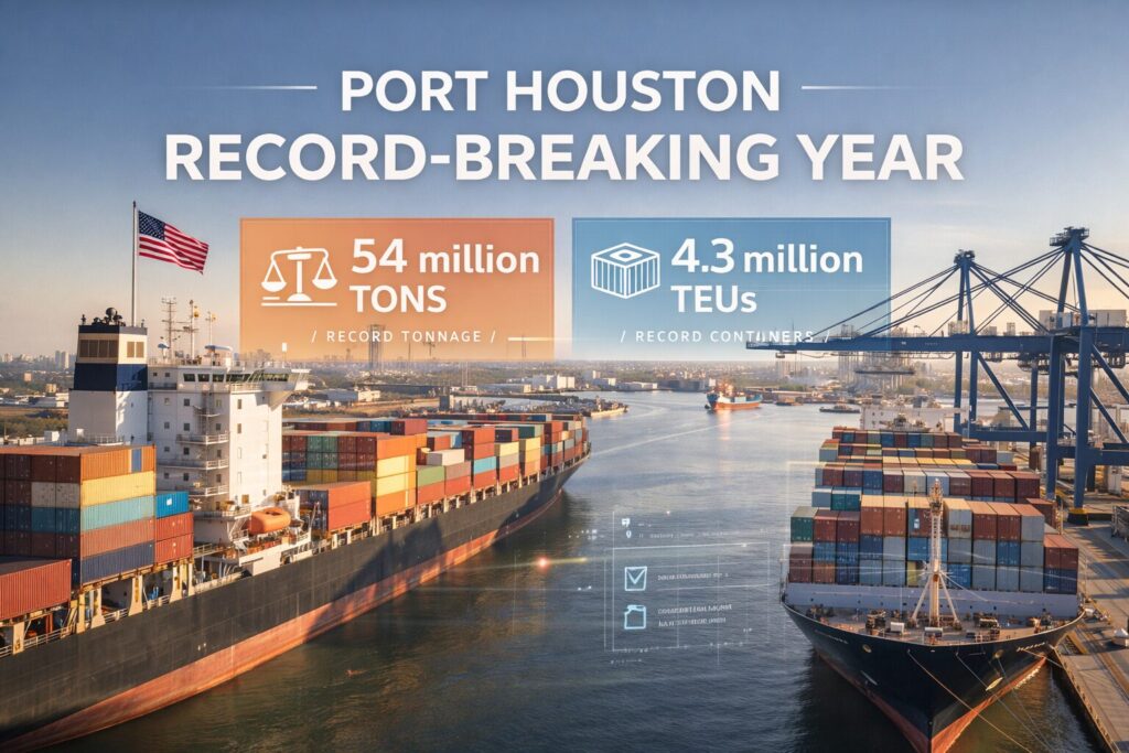 Port Houston Reports Record-Breaking Year with 3% Growth in Total Tonnage and 4% Increase in TEUs