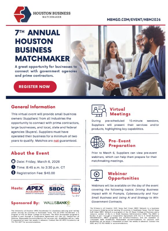 Virtual - 7th Annual Houston Business Matchmaker 1 Houston Business Matchmaker - 7th Annual Houston Business Matchmaker