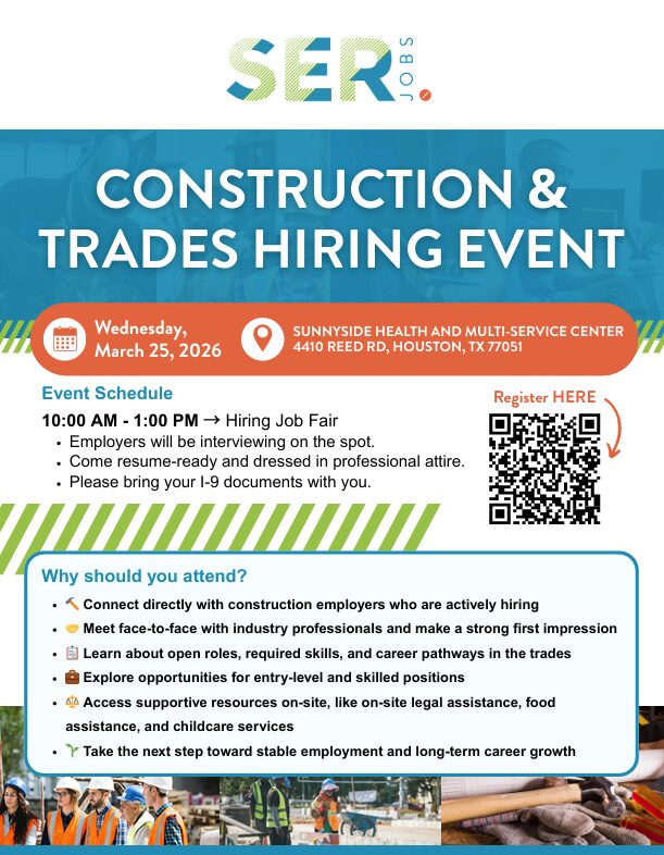 SER Jobs - Construction & Trades Hiring Event for Participants