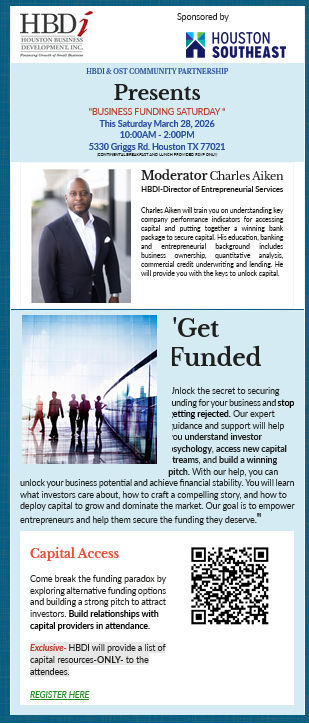 HBDI PRESENTS BUSINESS FUNDING SATURDAY