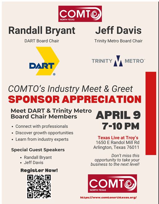 COMTO's Industry Meet & Greet Sponsor Appreciation