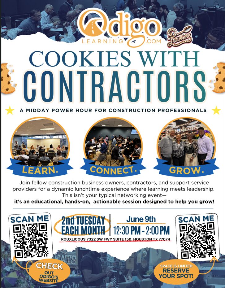 HOUSTON, TX- ODIGO LEARNING PRESENTS- COOKIES WITH CONTRACTORS 1 COOKIES WITH CONTRACTORS