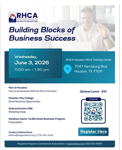 HOUSTON, TX- RHCA PRESENTS- BUILDING BLOCKS OF BUSINESS SUCCESS 1 RHCA- BUILDING BLOCKS OF BUSINESS SUCCESS