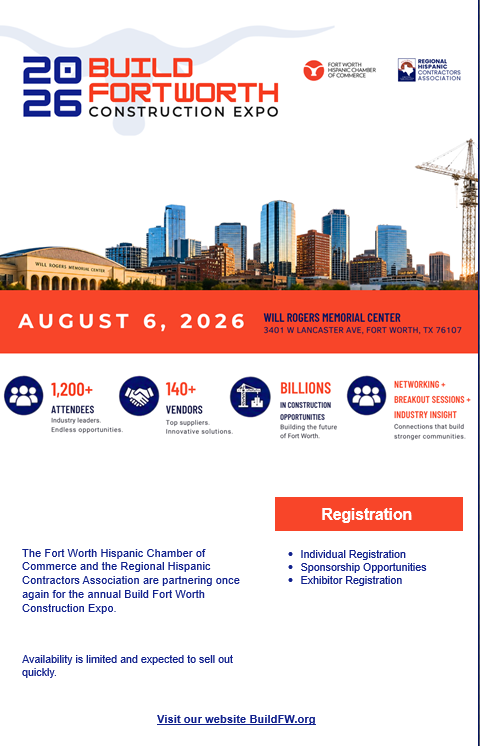 FORT WORTH, TX- 2026 BUILD FORT WORTH CONSTRUCTION EXPO 1 2026 BUILD FORT WORTH CONSTRUCTION EXPO