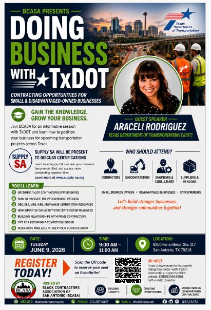 SAN ANTONIO, TX- BCASA PRESENTS: DOING BUSINESS WITH TXDOT 1 BCASA PRESENTS: DOING BUSINESS WITH TXDOT