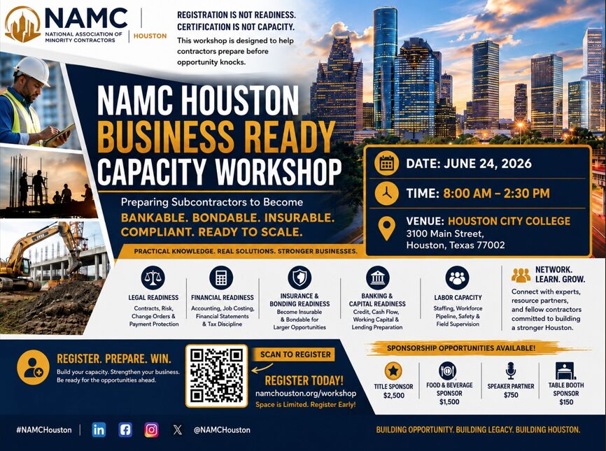 HOUSTON, TX- NAMC HOUSTON BUSINESS READY CAPACITY WORKSHOP 1 NAMC HOUSTON BUSINESS READY CAPACITY WORKSHOP