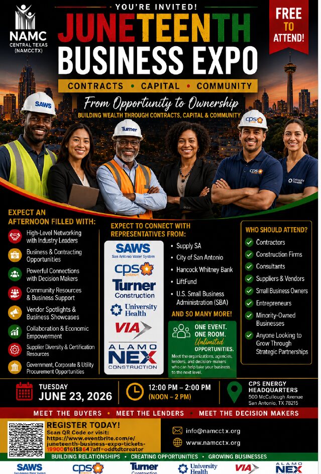 SAN ANTONIO, TX - NAMCCCTX PRESENTS: JUNETEENTH BUSINESS EXPO 1 NAMCCTX