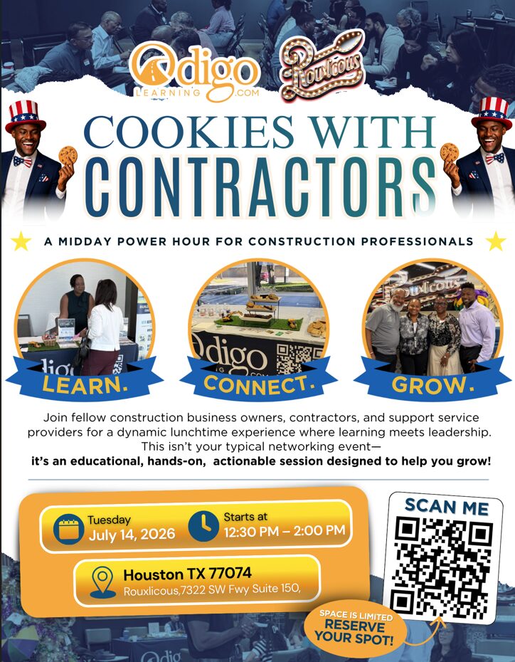 HOUSTON, TX- ODIGO LEARNING PRESENTS: COOKIES WITH CONTRACTORS 1 ODIGO LEARNING- PRESENTS COOKIES WITH CONTRACTORS