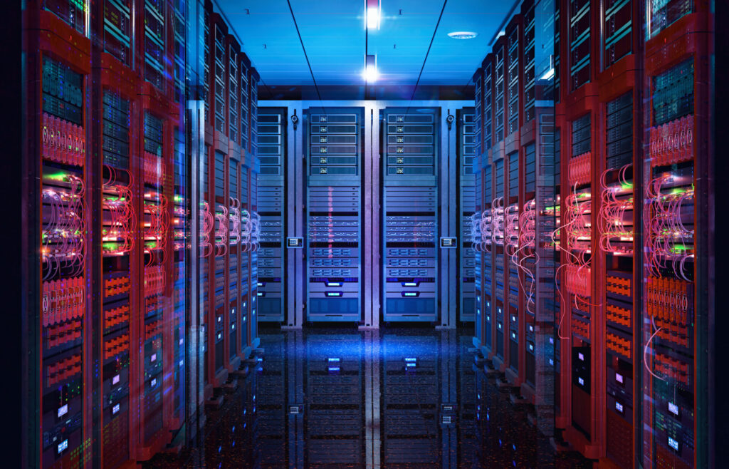 AI Data Center Cooling: How Engineers Are Managing Rising Heat 2 Data center server racks. IT modern hardware server room, data storage center, database information system